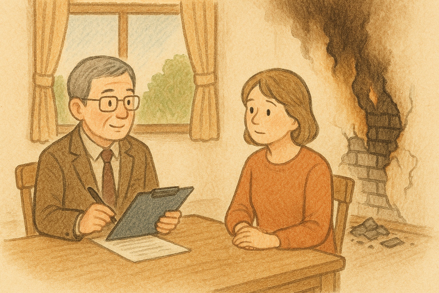 火災保険の鑑定人が来たら何をすべき？現地調査の内容、所要時間、立会いで注意すべき心構えを解説。調査結果に納得できない場合の具体的な対応方法も紹介します。