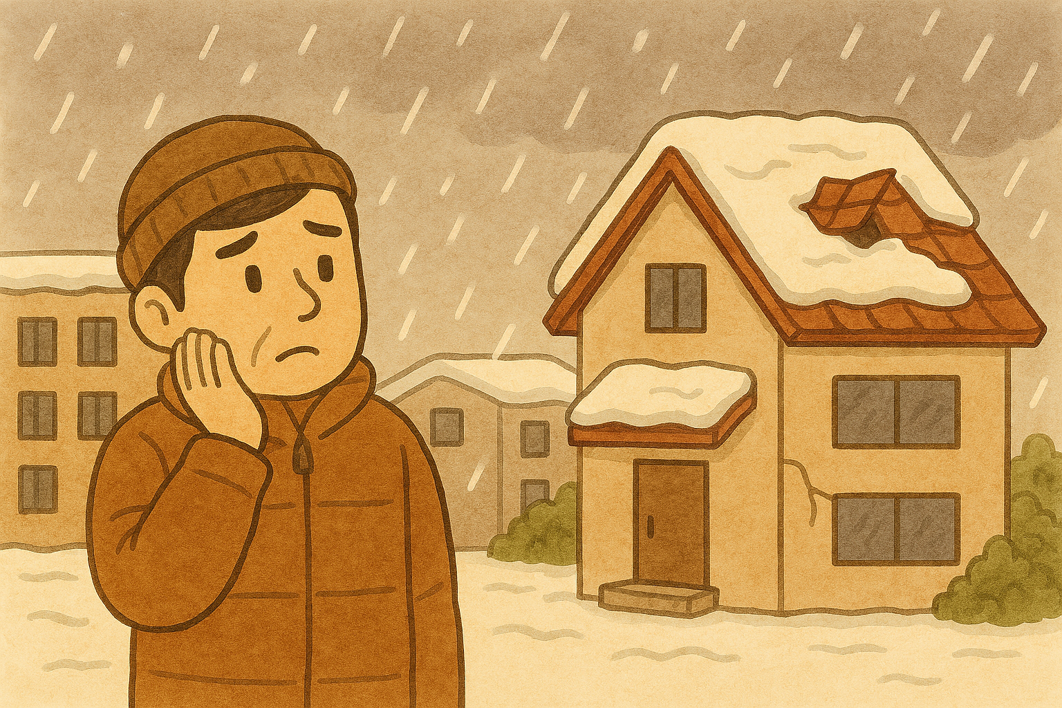 屋根からの落雪は火災保険の対象？雪害（雪災）の補償範囲について解説