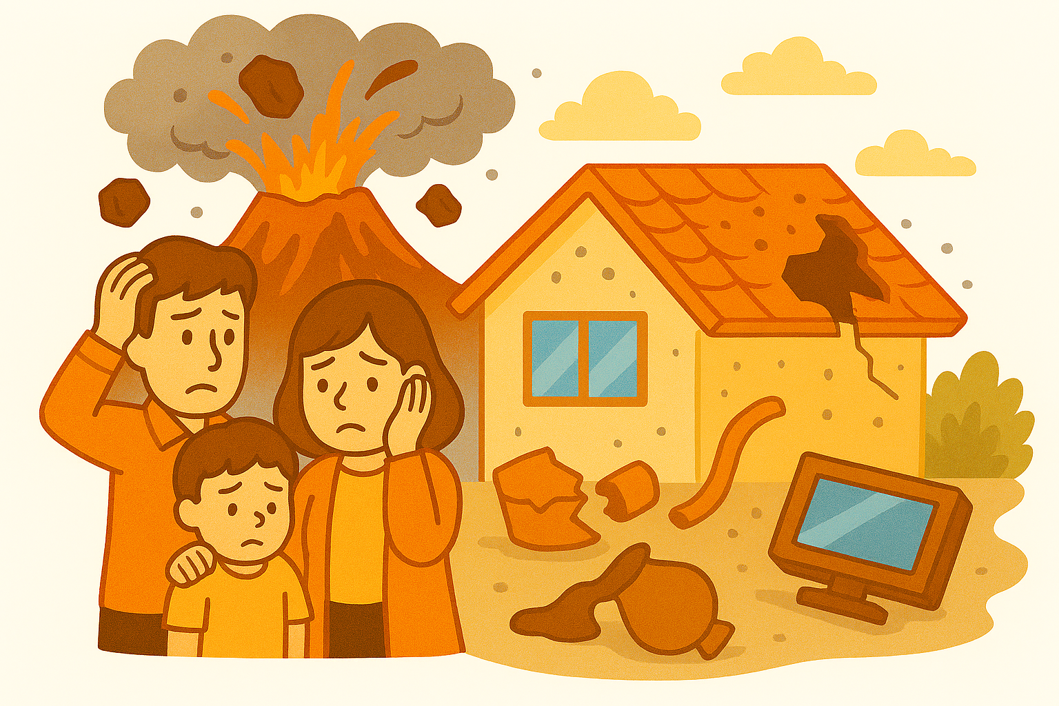 地震保険で噴火被害は補償される？火山灰や噴石の事例・補償額を解説